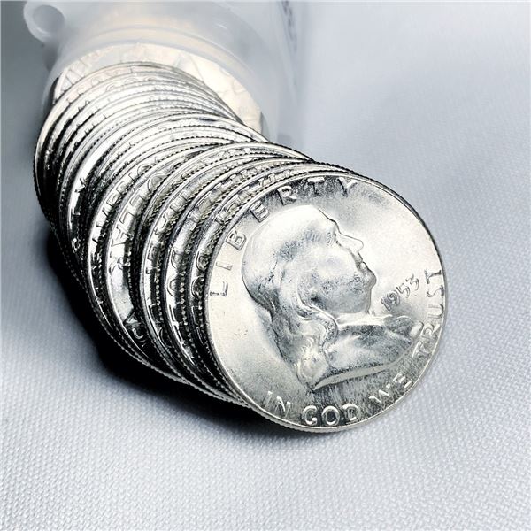 1953-S Franklin Half Dollar Roll (20) - BU