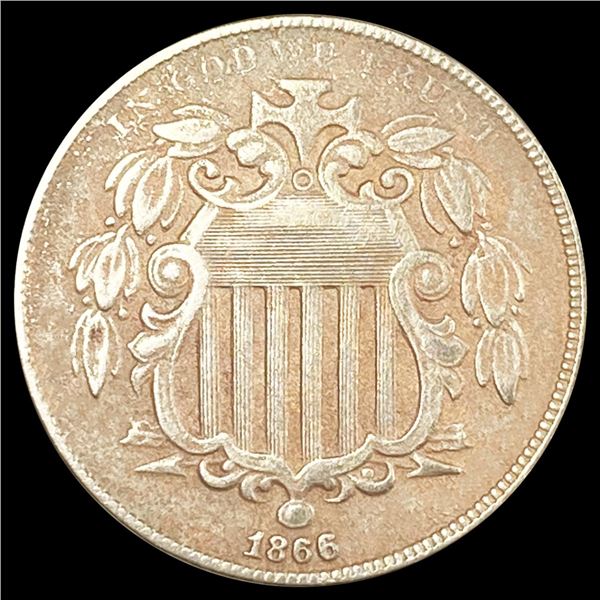 1866 Rays Shield Nickel CLOSELY UNCIRCULATED