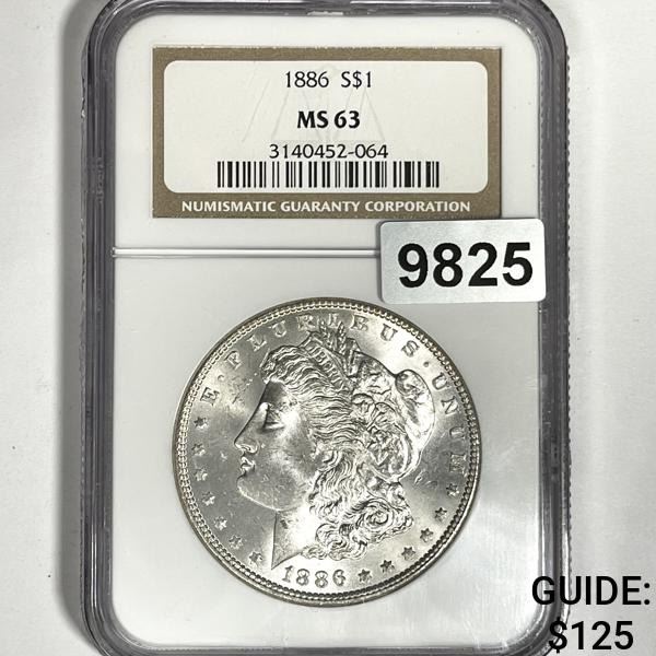 1886 Morgan Silver Dollar NGC-MS63