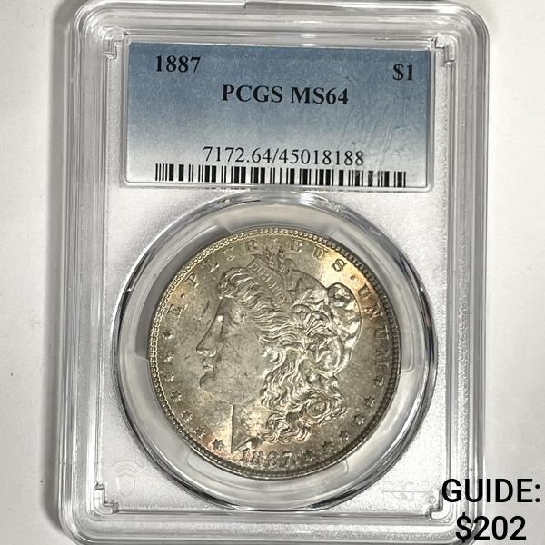 1887 Morgan Silver Dollar PCGS-MS64