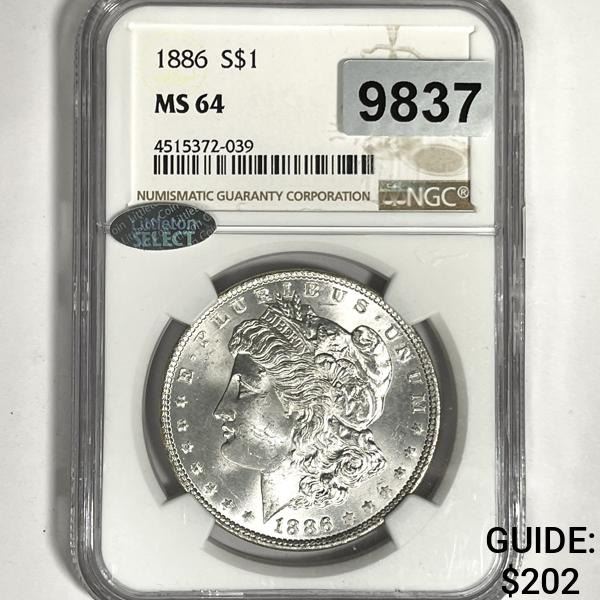 1886 Morgan Silver Dollar NGC-MS64