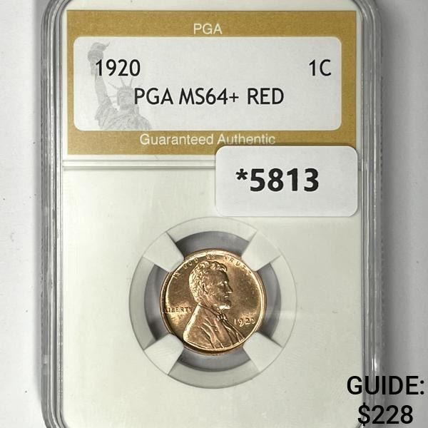 1920 Wheat Cent PGA-MS64+ RED