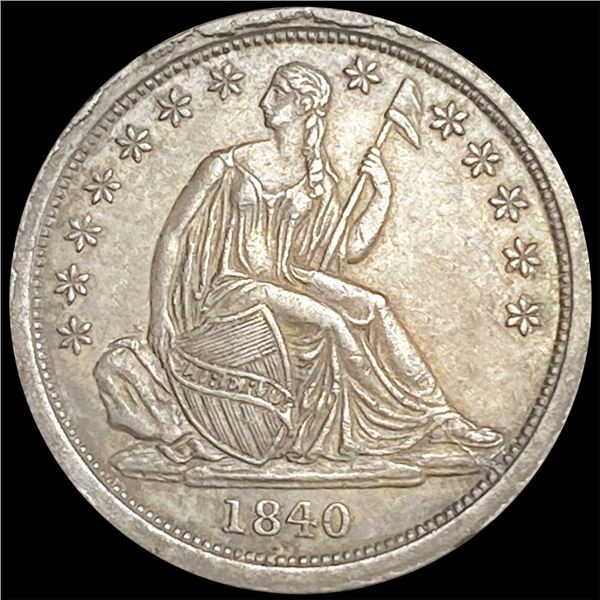 1840 No Drpry Seated Liberty Dime UNCIRCULATED