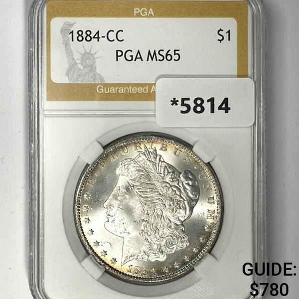 1884-CC Morgan Silver Dollar PGA-MS65