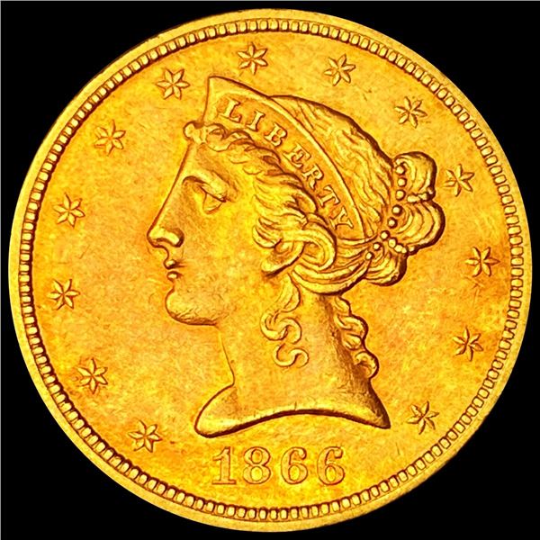 1866-S $5 Gold Half Eagle - HIGH GRADE