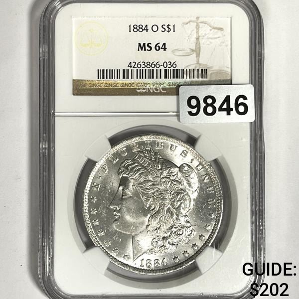 1884-O Morgan Silver Dollar NGC-MS64
