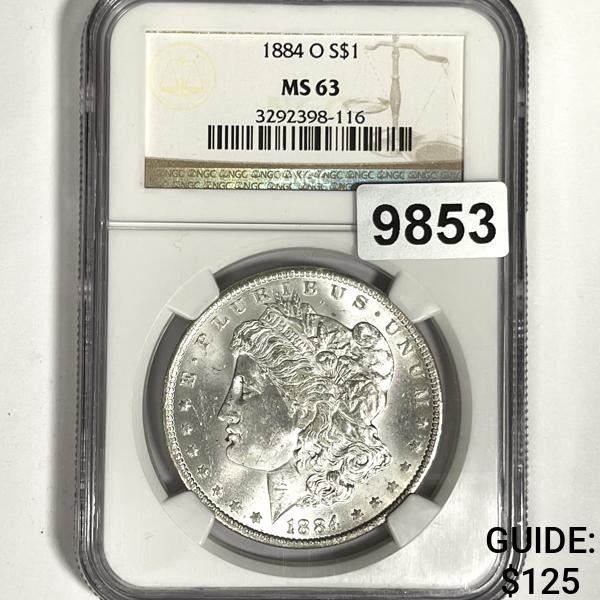 1884-O Morgan Silver Dollar NGC-MS63