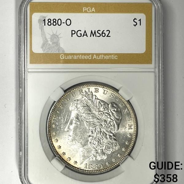 1880-O Morgan Silver Dollar PGA-MS62