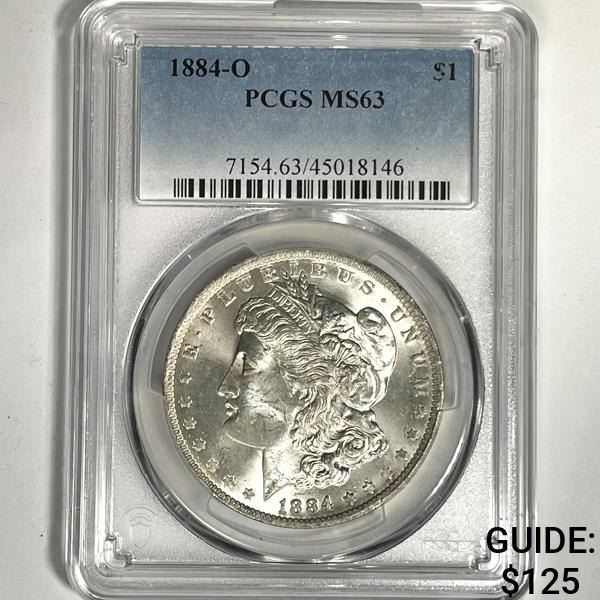 1884-O Morgan Silver Dollar PCGS-MS63