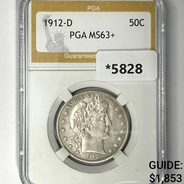 1912-D Barber Half Dollar PGA-MS63+
