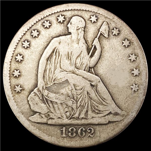 1862-S Seated Liberty Half Dollar NICELY CIRC