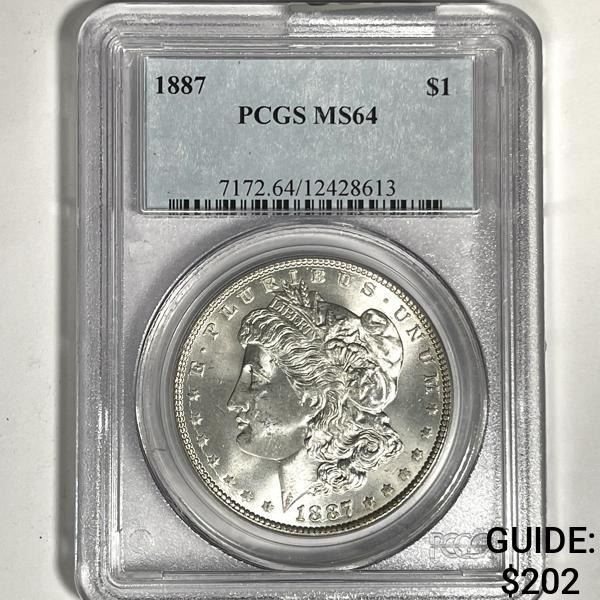 1887 Morgan Silver Dollar PCGS-MS64