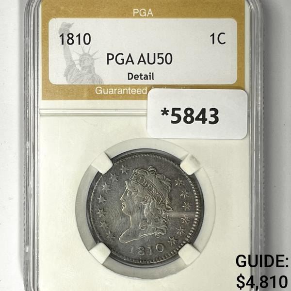 1810 Classic Head Large Cent PGA-AU50 Detail