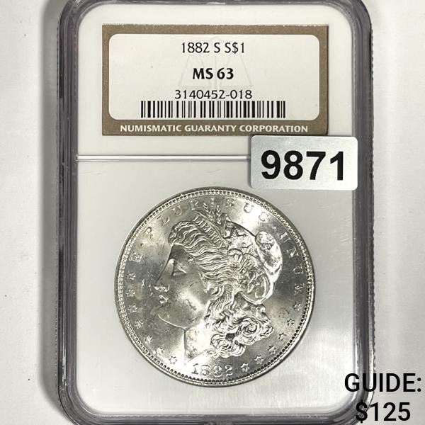 1882-S Morgan Silver Dollar NGC-MS63