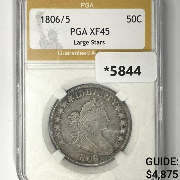 1806/5 Draped Bust Half Dollar PGA-XF45 Lg Stars