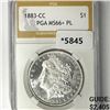 Image 1 : 1883-CC Morgan Silver Dollar PGA-MS66+ PL