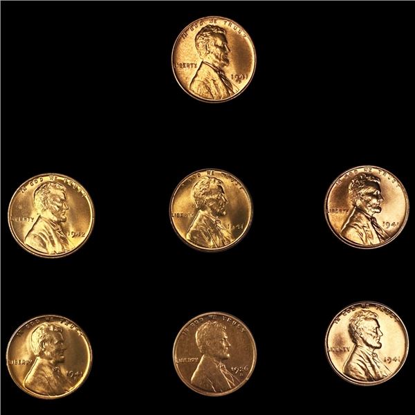 (7) RED Wheat Cents UNCIRCULATED