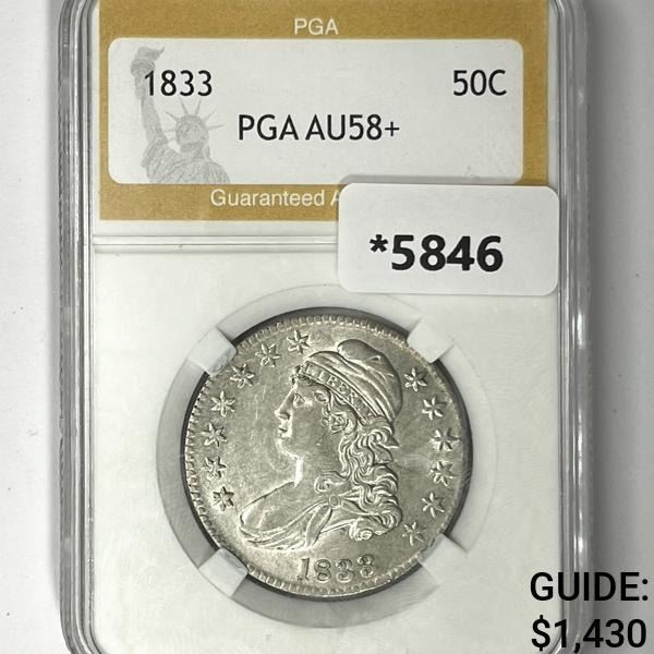 1833 Capped Bust Half Dollar PGA-AU58+