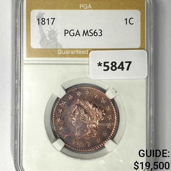 1817 Classic Head Large Cent PGA-MS63