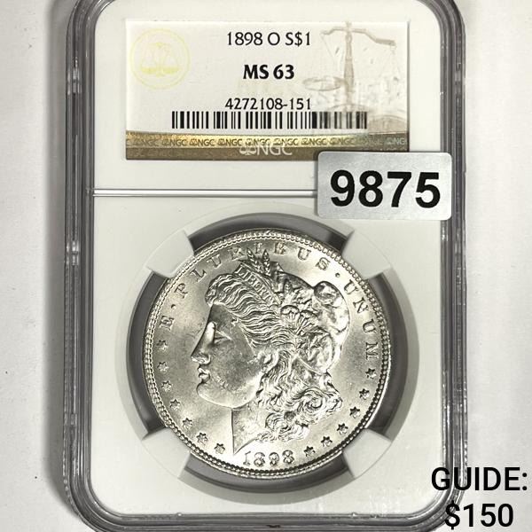 1898-O Morgan Silver Dollar NGC-MS63