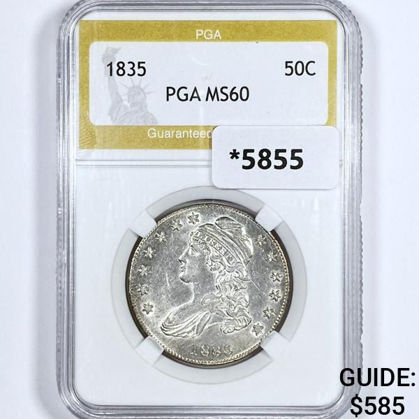 1835 Capped Bust Half Dollar PGA-MS60