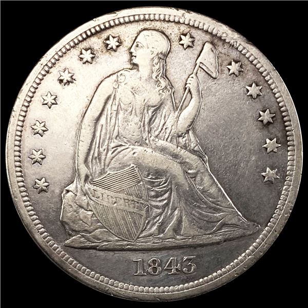 1843 Seated Liberty Dollar CLOSELY UNCIRCULATED