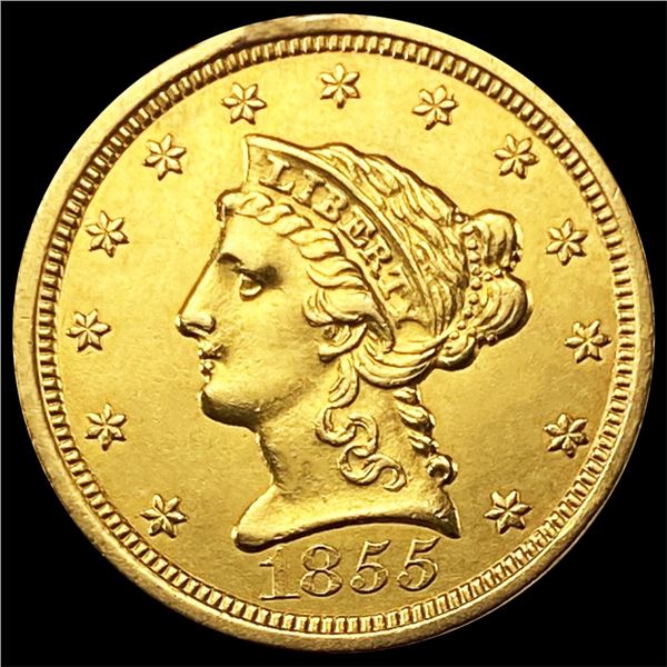 1855 $2.50 Gold Quarter Eagle UNCIRCULATED