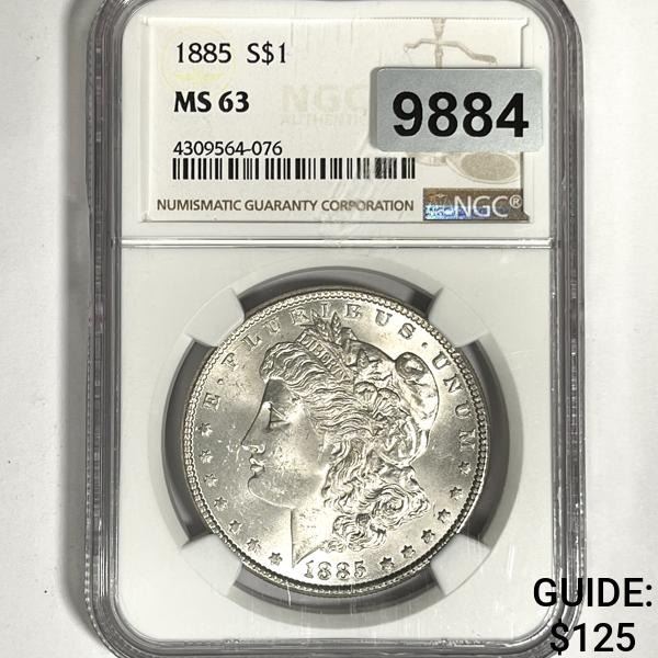 1885 Morgan Silver Dollar NGC-MS63