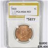 Image 1 : 1820 Coronet Head Large Cent PGA-MS66 RED