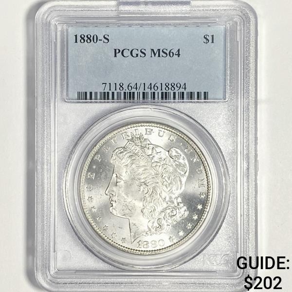 1880-S Morgan Silver Dollar PCGS-MS64