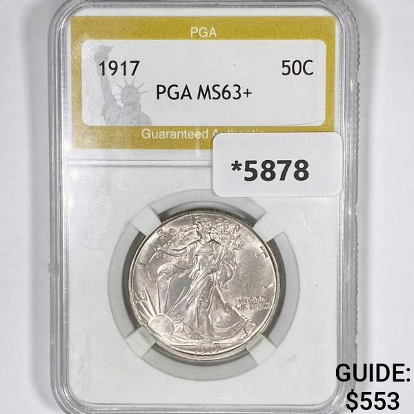 1917 Walking Liberty Half Dollar PGA-MS63+
