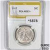 Image 1 : 1917 Walking Liberty Half Dollar PGA-MS63+