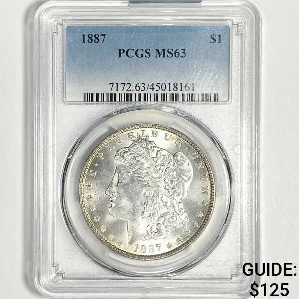 1887 Morgan Silver Dollar PCGS-MS63