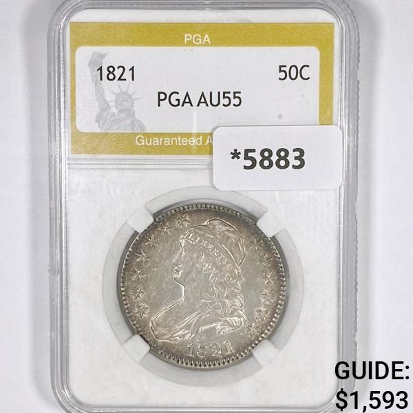 1821 Capped Bust Half Dollar PGA-AU55