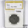 Image 1 : 1824 Coronet Head Large Cent PGA-XF40