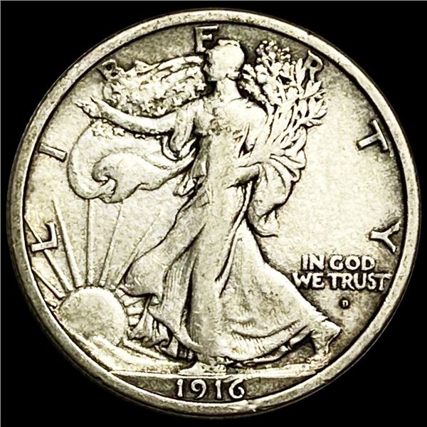 1916-D Walking Liberty Half Dollar LIGHTLY CIRC