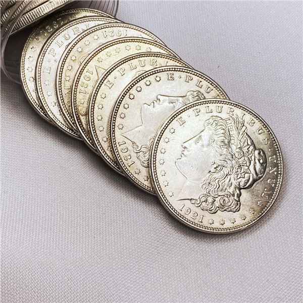 1921 Morgan Silver Dollars Roll (20) - BU
