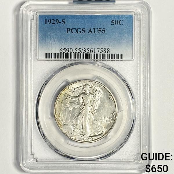 1929-S Walking Liberty Half Dollar PCGS-AU55