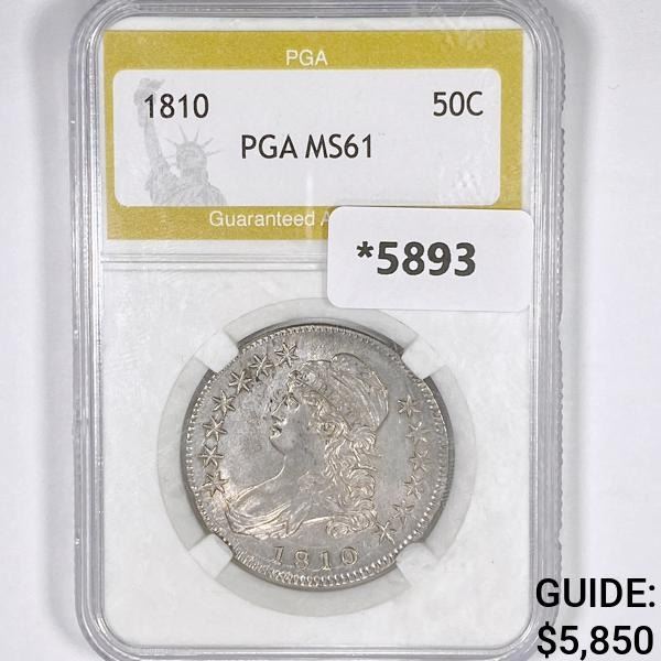 1810 Capped Bust Half Dollar PGA-MS61