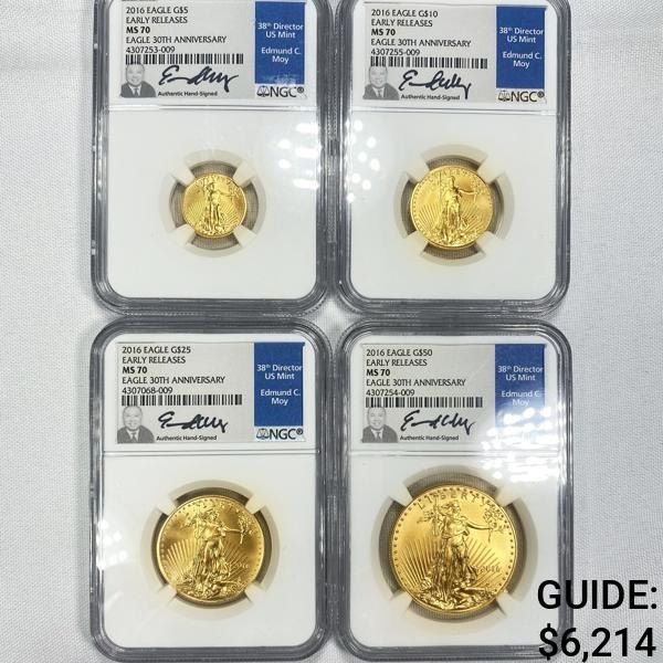 2016 Set (4) $5, $10, $25, $50 American Gold