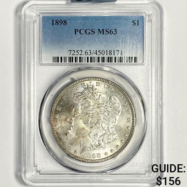 1898 Morgan Silver Dollar PCGS-MS63