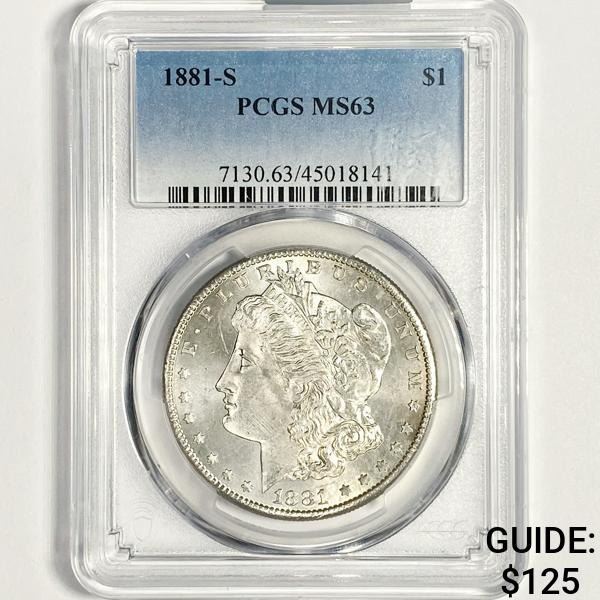 1881-S Morgan Silver Dollar PCGS-MS63