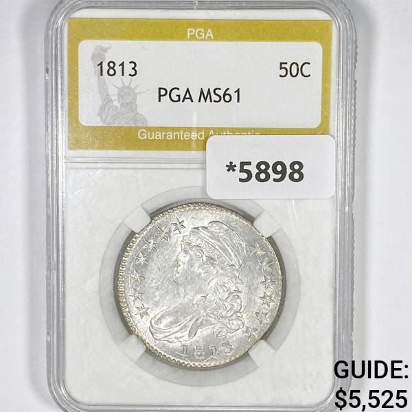 1813 Capped Bust Half Dollar PGA-MS61