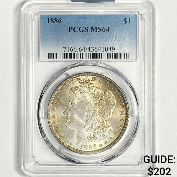 1886 Morgan Silver Dollar PCGS-MS64
