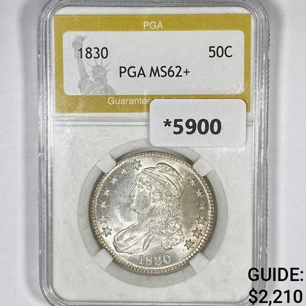 1830 Capped Bust Half Dollar PGA-MS62+