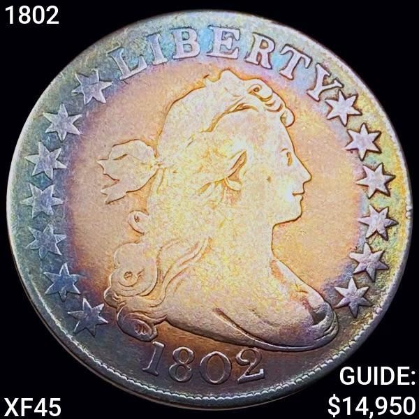 1802 Draped Bust Half Dollar LIGHTLY CIRC