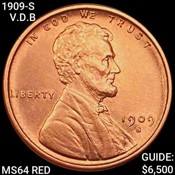 1909-S V.D.B Lincoln Wheat Cent CHOICE BU RED