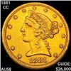 Image 1 : 1881-CC $5 Gold Half Eagle CHOICE AU