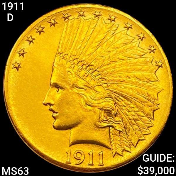 1911-D $10 Gold Eagle CHOICE BU