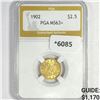 Image 1 : 1902 $2.50 Gold Quarter Eagle PGA-MS63+